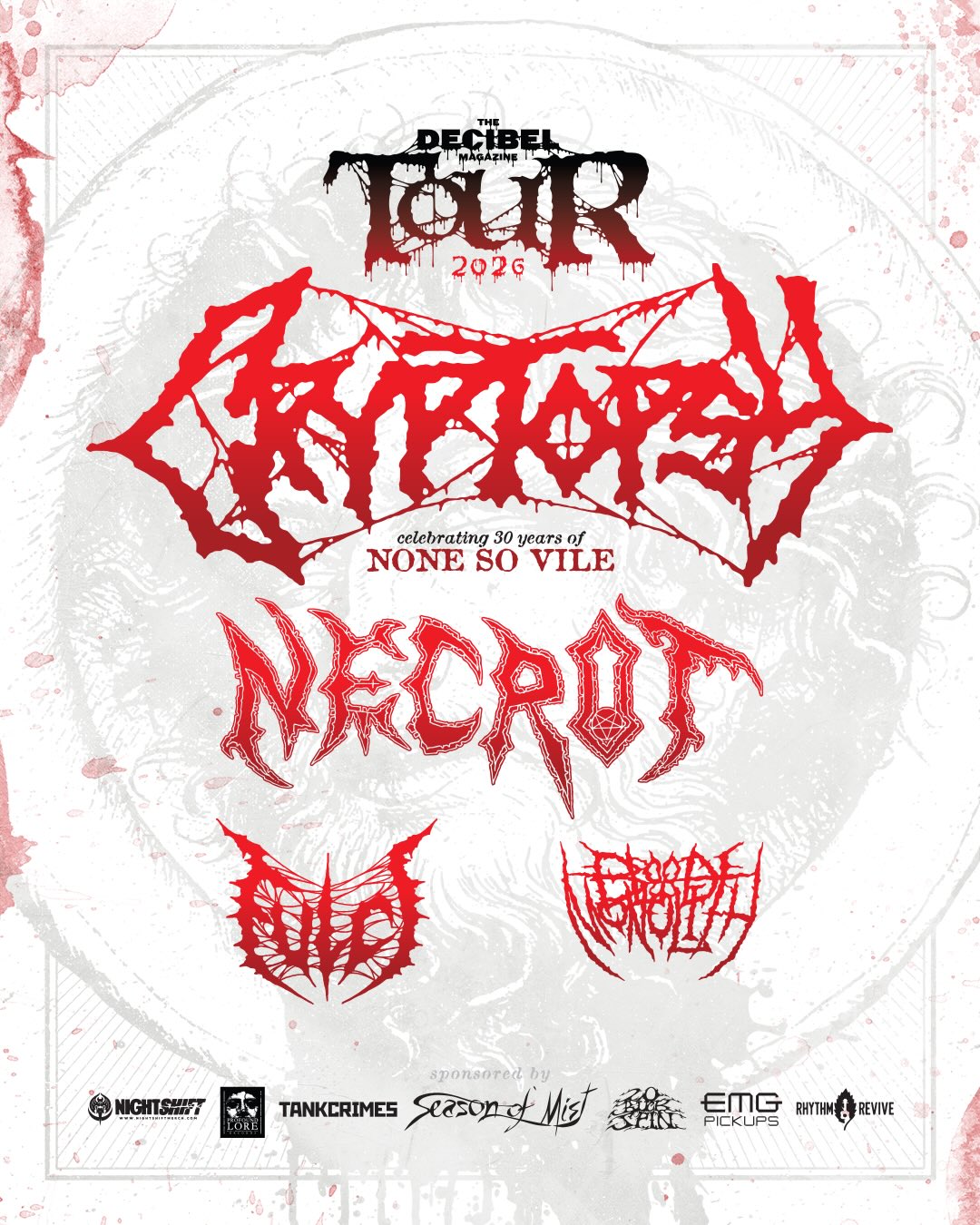 Necrot The Decibel Magazine Tour Poster 2026